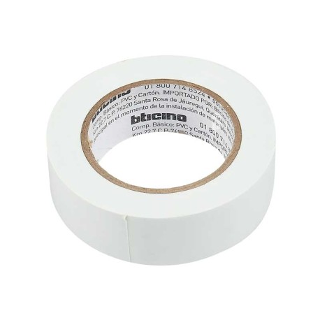 CINTA AISLANTE COLOR BLANCO 19MM X 10M